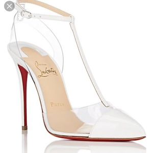 Christian louboutin cl nosy white pvc size 39